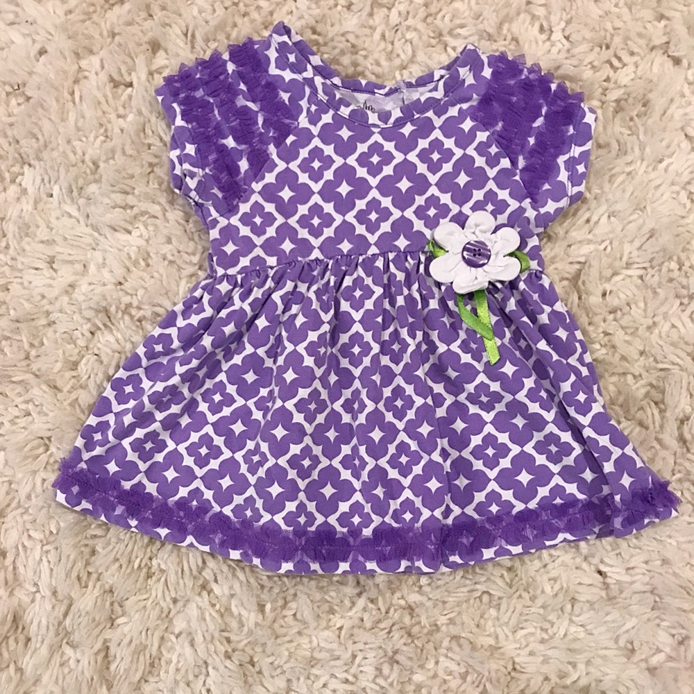Final Sale!! Purple and white shirt dress 4t